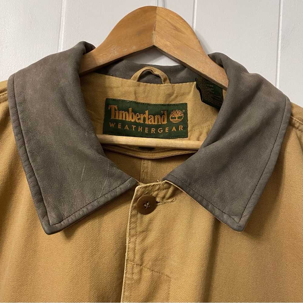 Vintage 90’s Timberland Weathergear Lined Cotton Chore Coat Removable liner - Picture 3 of 16